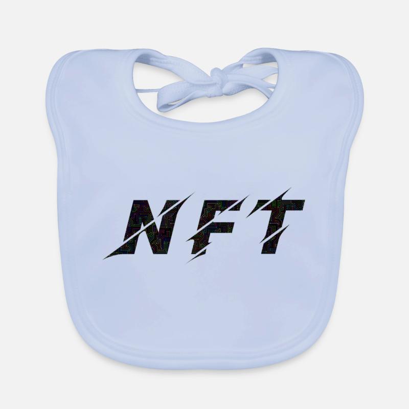 NFT Black Lines Colours Organic Baby Bibs
