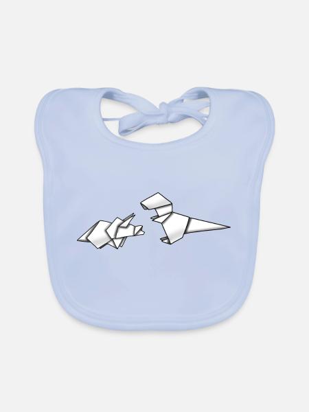 Dino Friends - Organic Baby Bibs - sky blue - Front