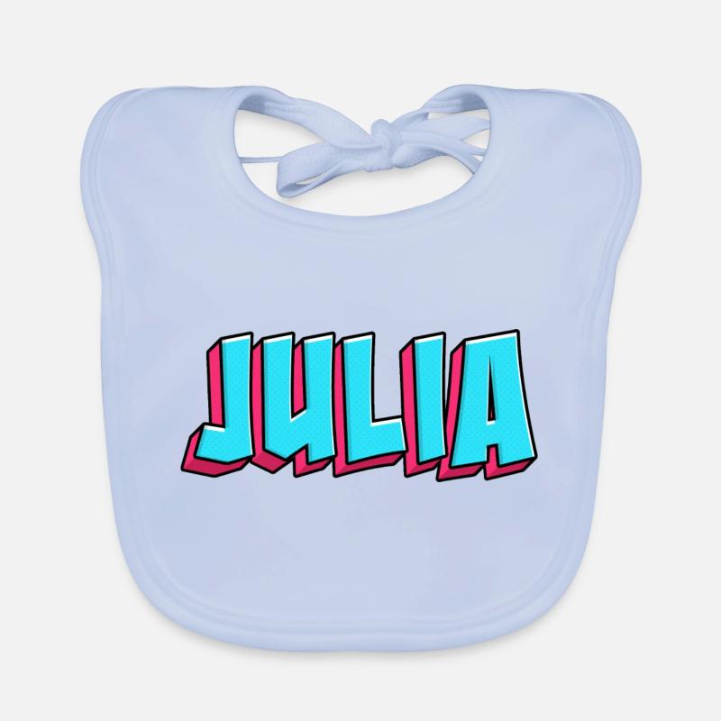 Image du nom : Julia - Bavoir bio Bébé - bleu ciel