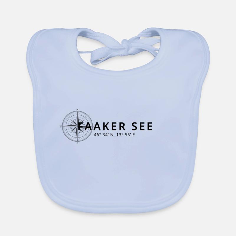 Faakersee Kompass Design - Baby Bio-Lätzchen - sky Blue