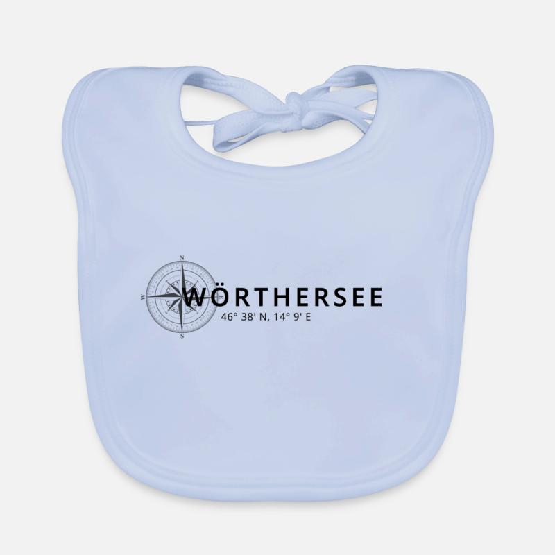 Wörthersee Kompass Design - Baby Bio-Lätzchen - sky Blue