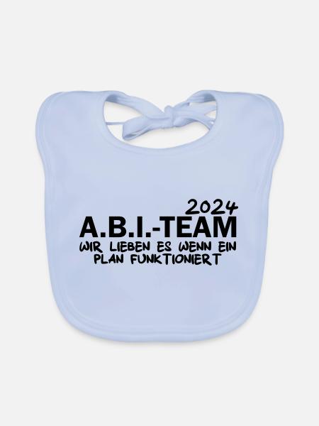Abi Team 2024 Abimotto - Baby Bio-Lätzchen - sky Blue - Vorne