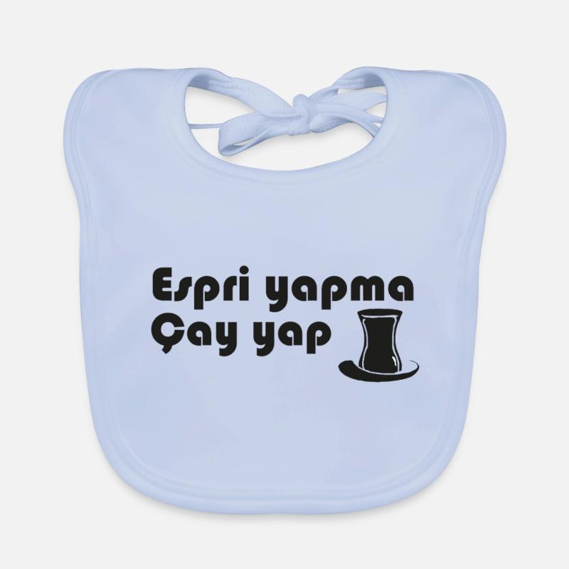 Esprii yapma Cay yap - Bavoir bio Bébé - bleu ciel