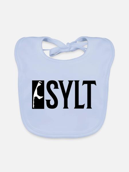 Sylt Holidays - Organic Baby Bibs - sky blue - Front