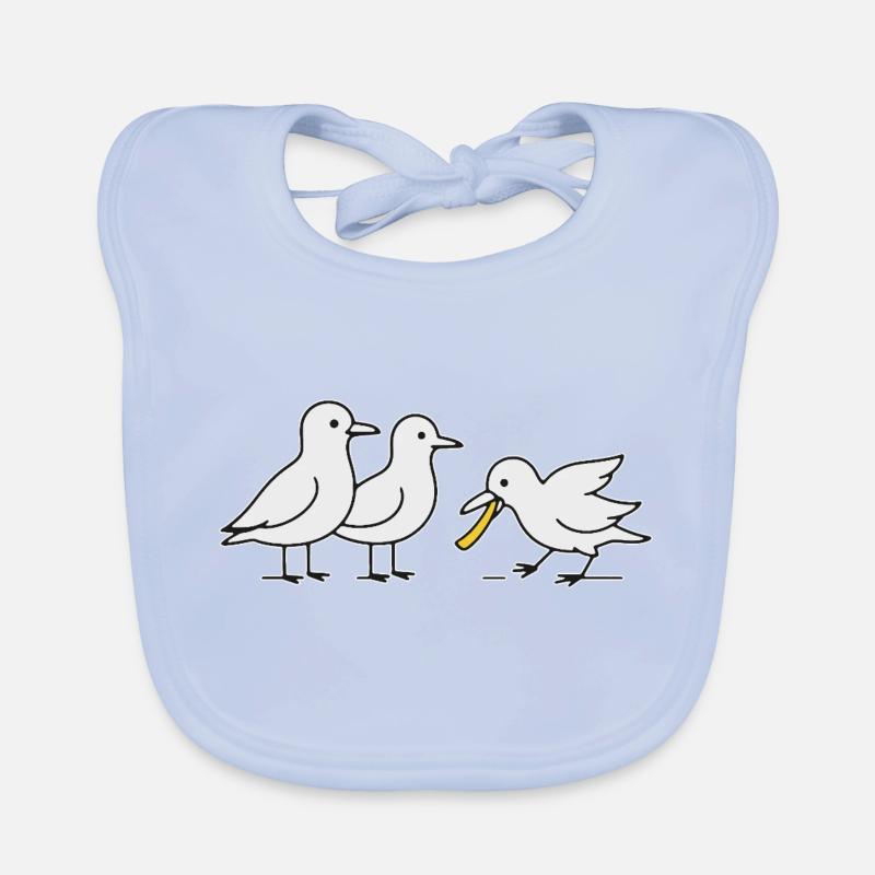 die Möwen kommen - Baby Bio-Lätzchen - sky Blue