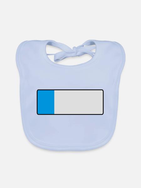 _blank_kurz - Organic Baby Bibs - sky blue - Front