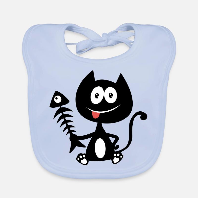 Chat gourmand, mangeur de poisson ! Humour de chat Bavoir bio Bébé
