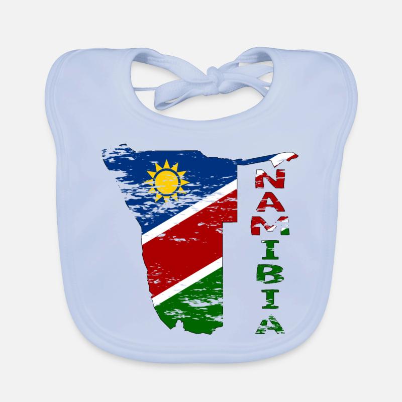 Namibia Map Flag used Organic Baby Bibs