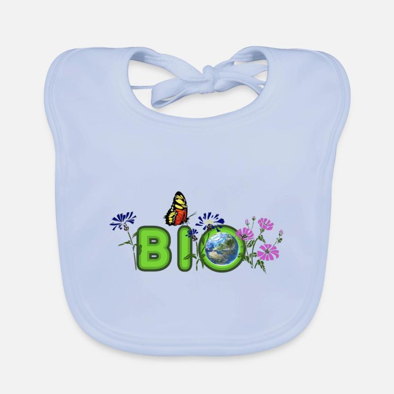 BIO - Bavoir bio Bébé - bleu ciel