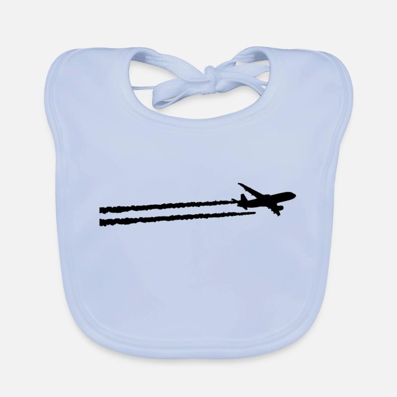 Airplane Contrails Pilot Aviation Gift Organic Baby Bibs