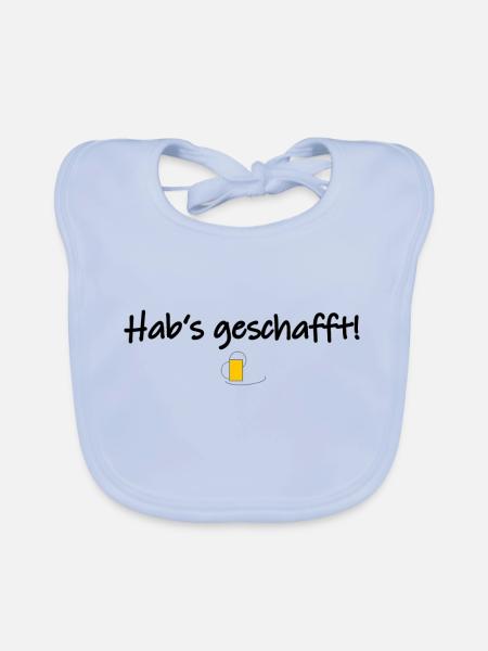 Hab's geschafft! - Baby Bio-Lätzchen - sky Blue - Vorne