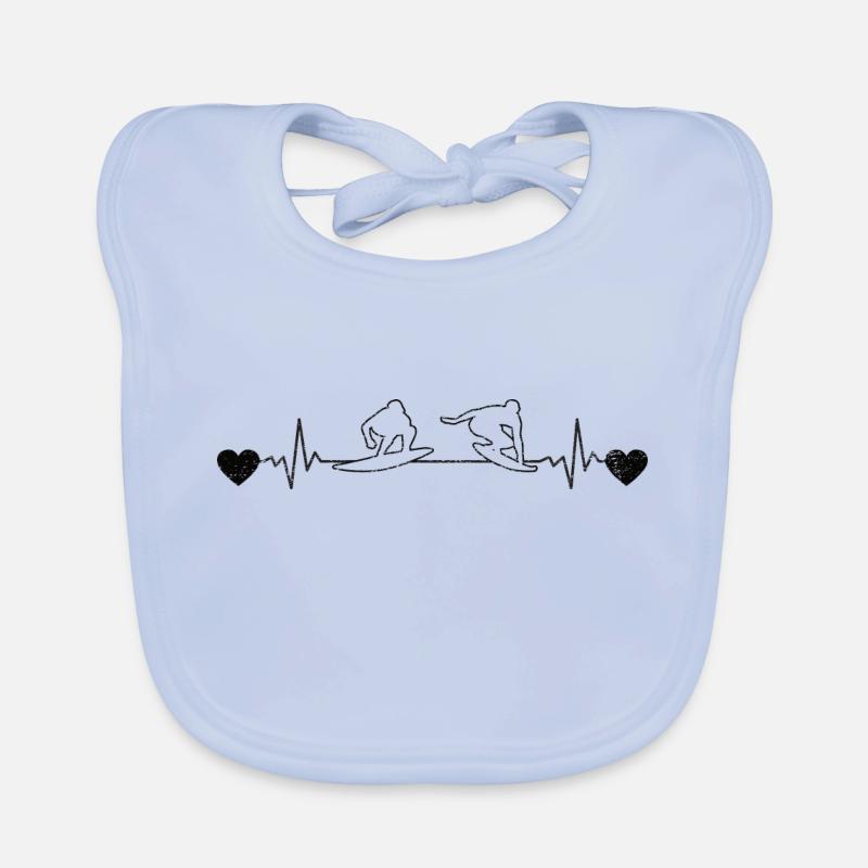 Surfer surf surf surfboard surf instructor Organic Baby Bibs