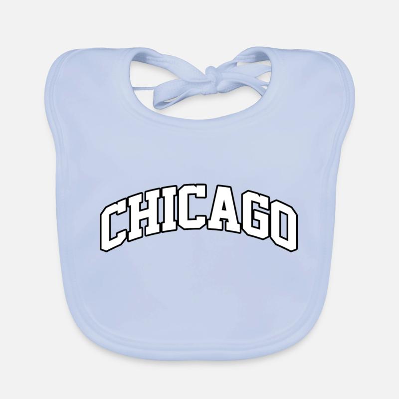 Chicago logo: Collegiate design with urban style Organic Baby Bibs