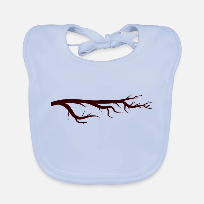 branche - Bavoir bio Bébé - bleu ciel