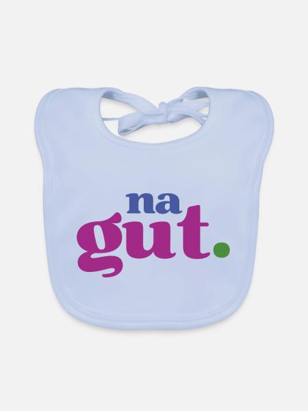 Entspannte Vibes für Gelassene & Gechillte. Na gut - Baby Bio-Lätzchen - sky Blue - Vorne