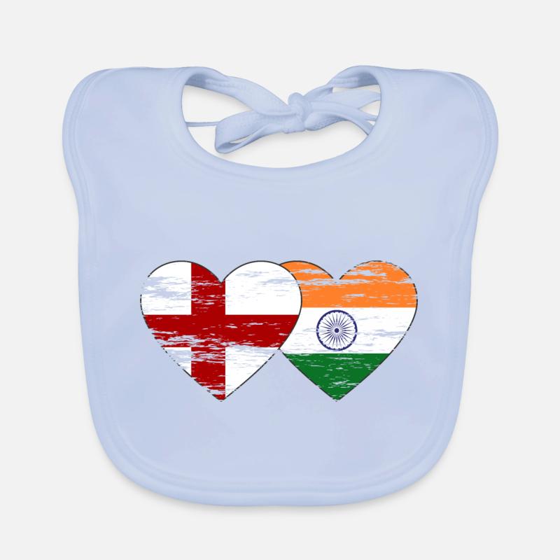 Drapeau de l’Angleterre et de l’Inde utilisé Bavoir bio Bébé