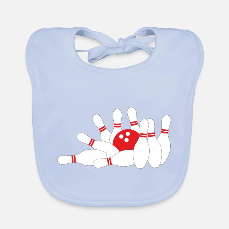 jeu de quilles - Bavoir bio Bébé - bleu ciel
