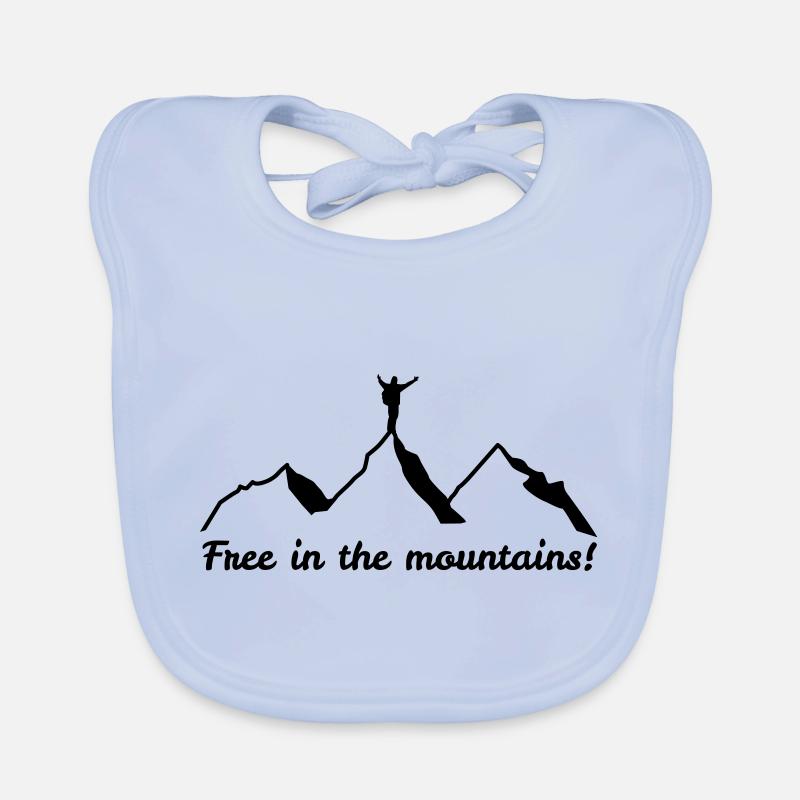 Free in the mountains - Baby Bio-Lätzchen - sky Blue