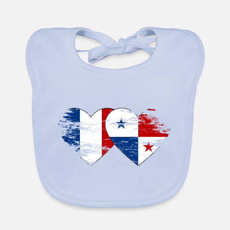 France Cœur de drapeau du Panama utilisé Bavoir bio Bébé