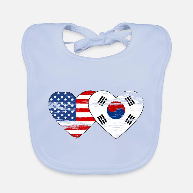 Cœur de drapeau de la Corée du Sud utilisé Bavoir bio Bébé