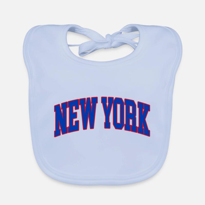 New York - Bavoir bio Bébé - bleu ciel