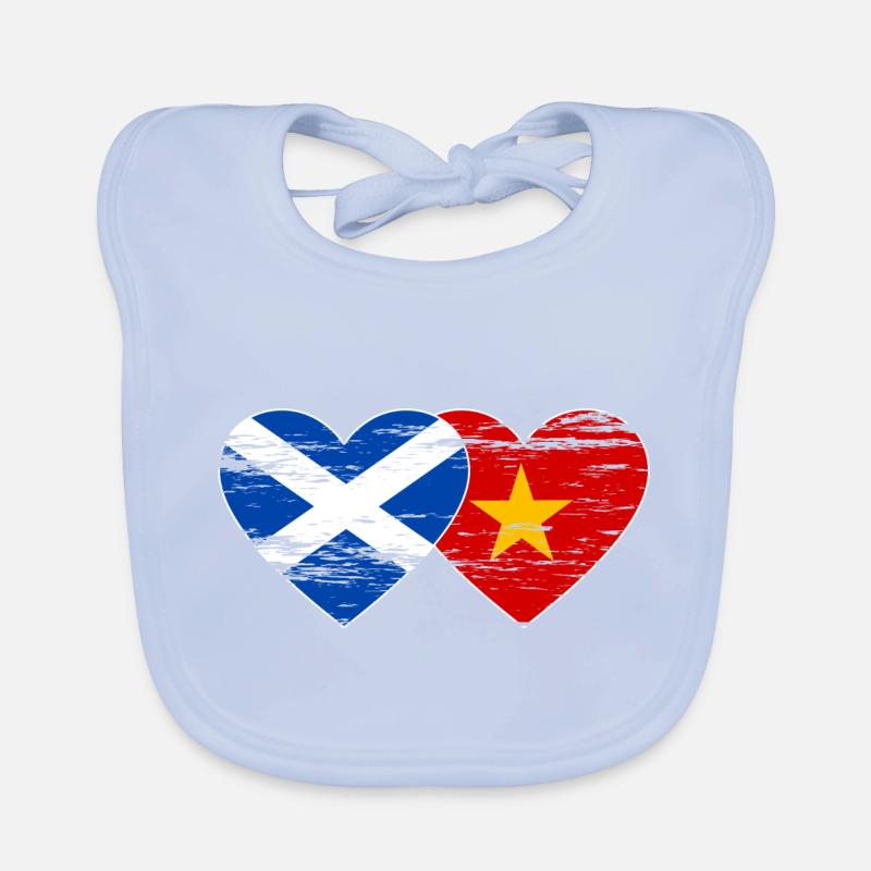 Ecosse Vietnam drapeau coeur utilisé Bavoir bio Bébé