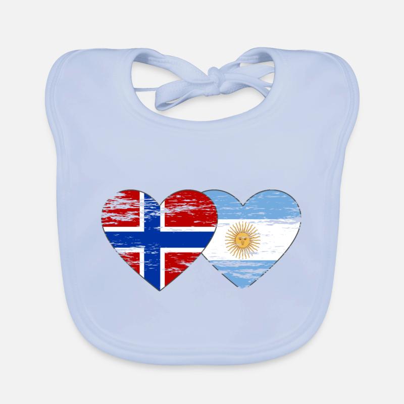 Norvège Argentine Drapeau utilisé Bavoir bio Bébé