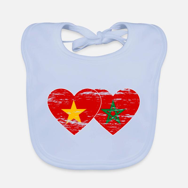 Vietnam Maroc drapeau coeur utilisé Bavoir bio Bébé