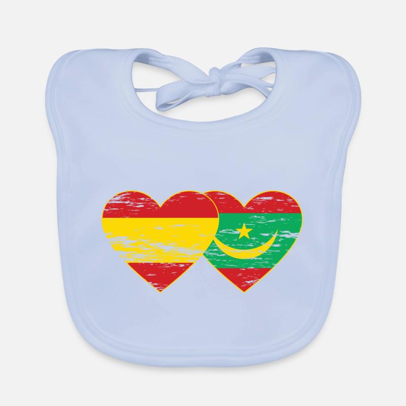 Spanien Mauretanien Flagge Herz used Baby Bio-Lätzchen