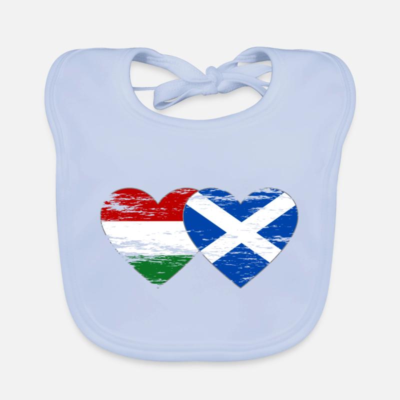 Hongrie Ecosse Drapeau Coeur Utilisé Bavoir bio Bébé