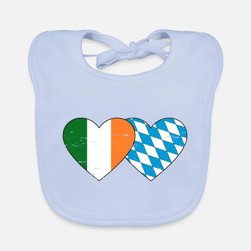 Drapeau de l’Irlande Bavière Coeur utilisé Bavoir bio Bébé