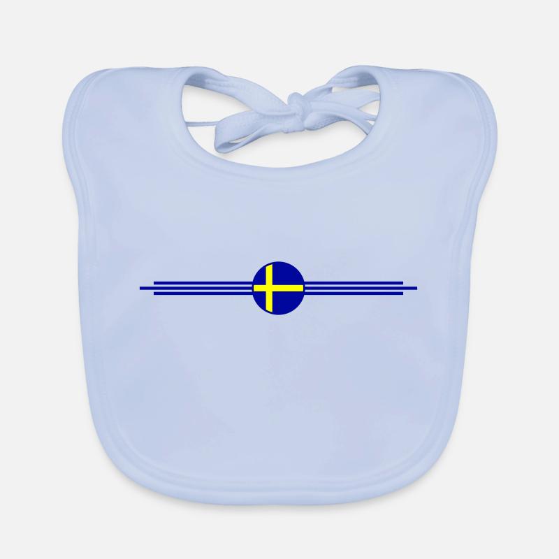 Drapeau de la Suède Drapeau - Bavoir bio Bébé - bleu ciel