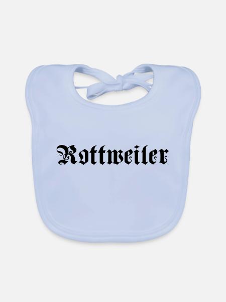 Rotweiler Schrift - Baby Bio-Lätzchen - sky Blue - Vorne