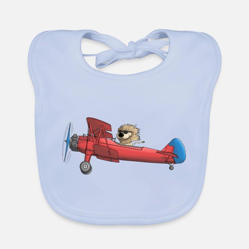 Lion mignon dans l'avion Bavoir bio Bébé