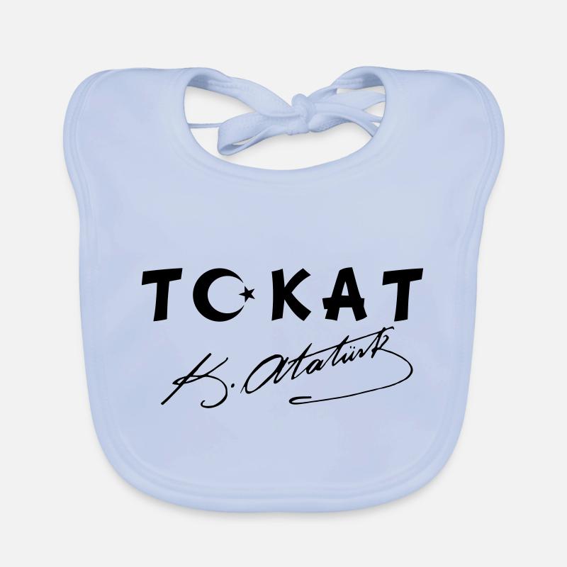 Tokat Turquie Drapeau Ata - Bavoir bio Bébé - bleu ciel