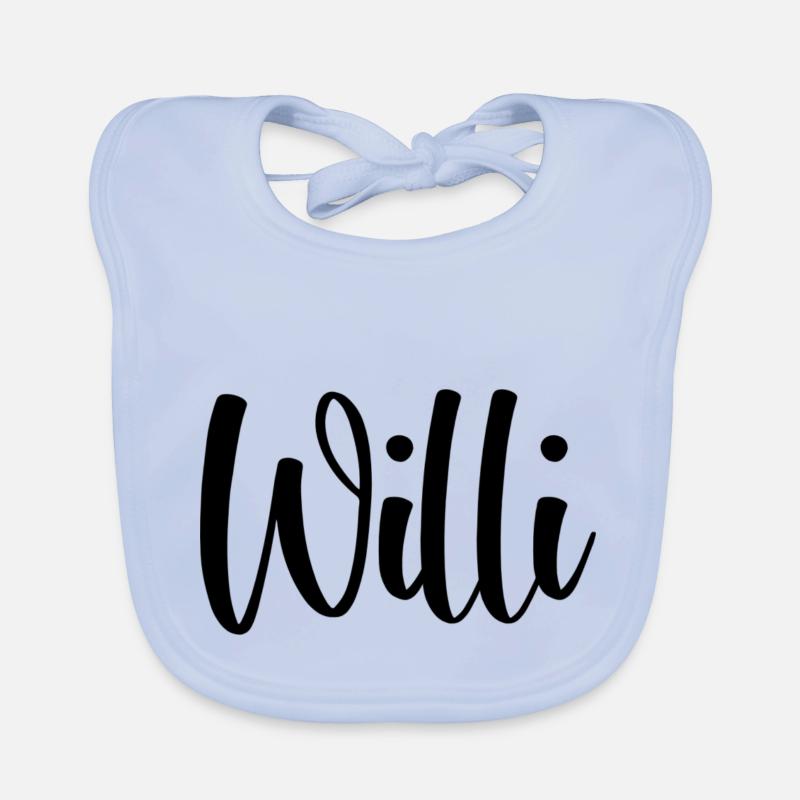 Vorname Willi - Baby Bio-Lätzchen - sky Blue