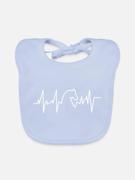 Heartbeat Horse - heartbeat horse - Organic Baby Bibs - sky blue - Front