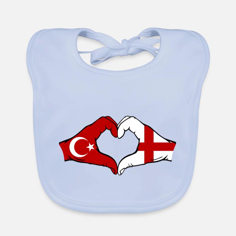 Türkei England Flagge Hände Herzform Baby Bio-Lätzchen