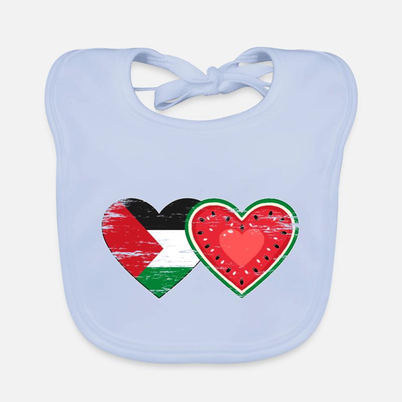 Palestine pastèque drapeau coeur utilisé Bavoir bio Bébé
