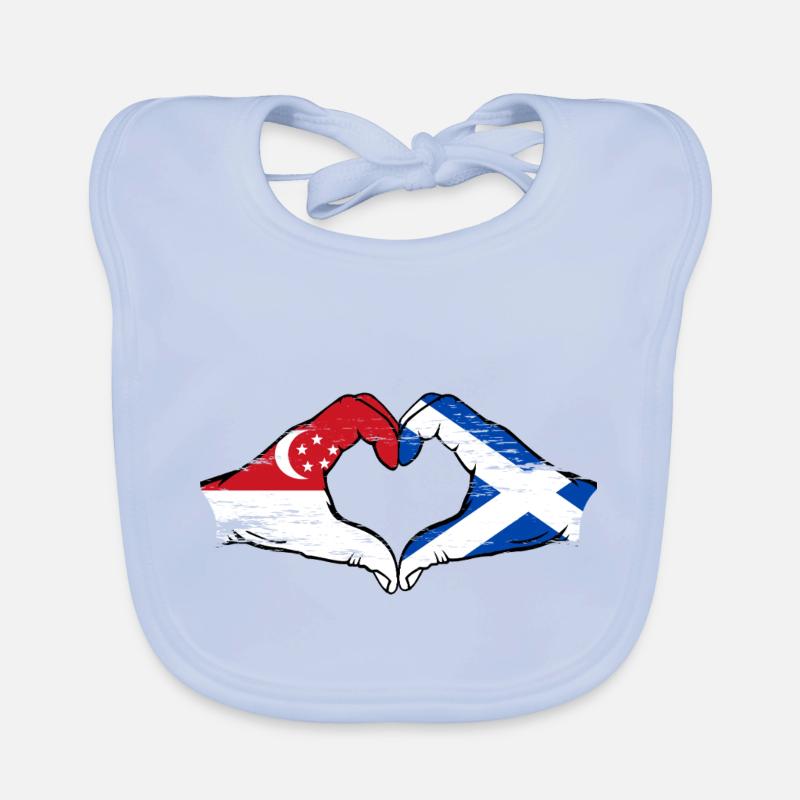 Singapour Drapeau de l’Écosse mains forme de coeur utilisé Bavoir bio Bébé