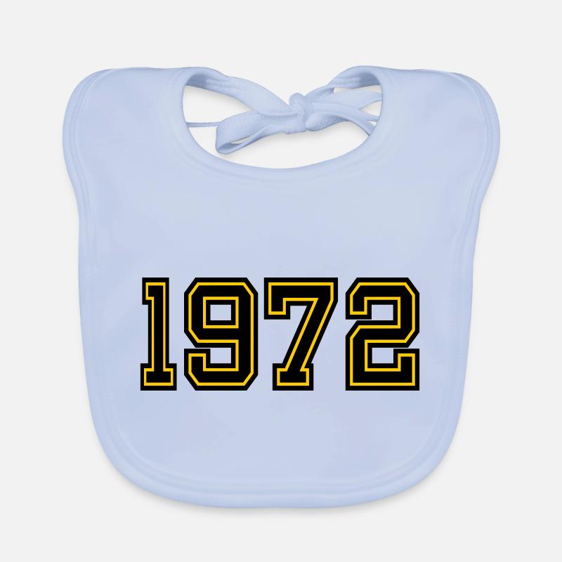 Année de naissance : 1972 - Bavoir bio Bébé - bleu ciel