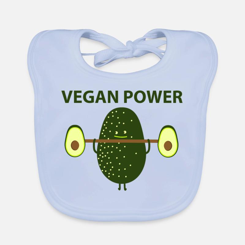 Vegan Power - Baby Bio-Lätzchen - sky Blue
