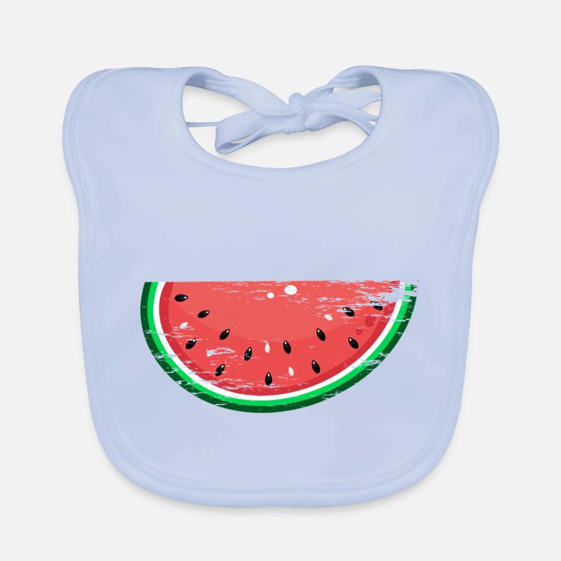 Watermelon Design Slice Used Organic Baby Bibs