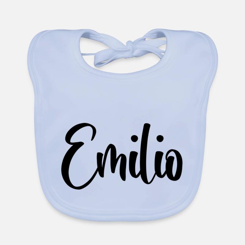 First name Emilio Organic Baby Bibs