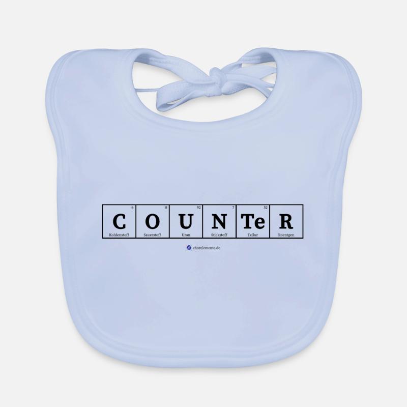Comptoir (tissus de couleur claire) - Bavoir bio Bébé - bleu ciel