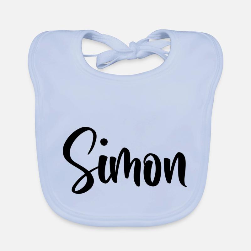 First name Simon Organic Baby Bibs