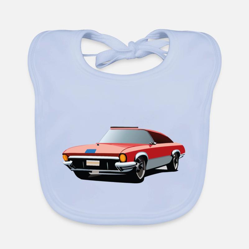 Roter Oldtimer Baby Bio-Lätzchen