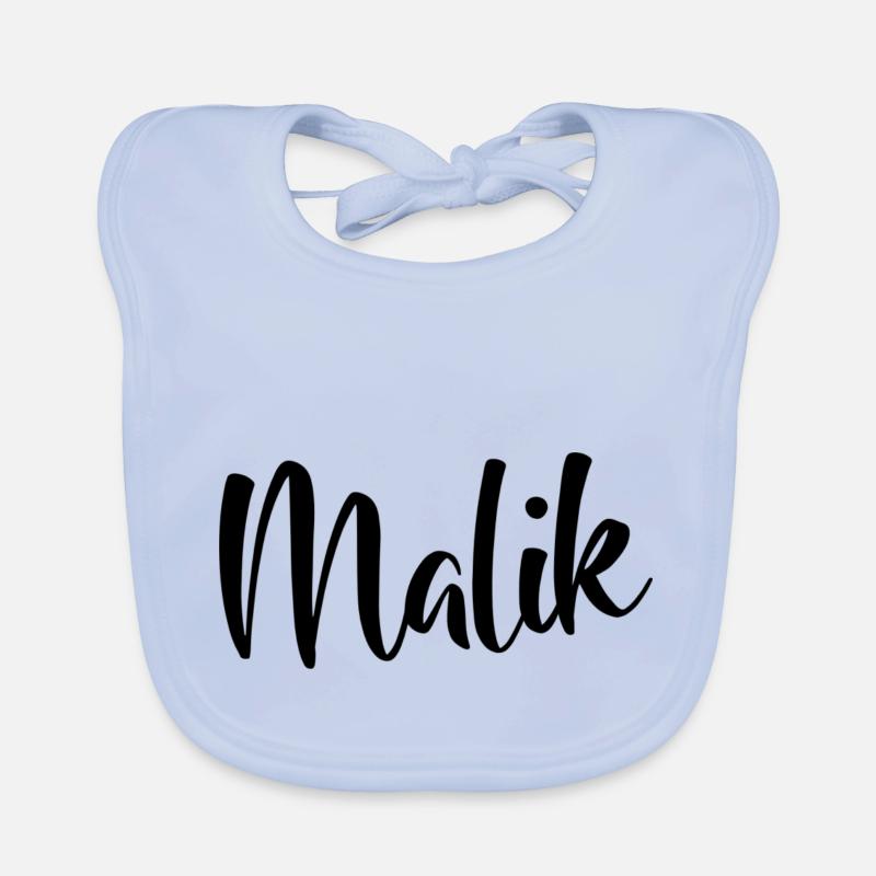 First name Malik Organic Baby Bibs