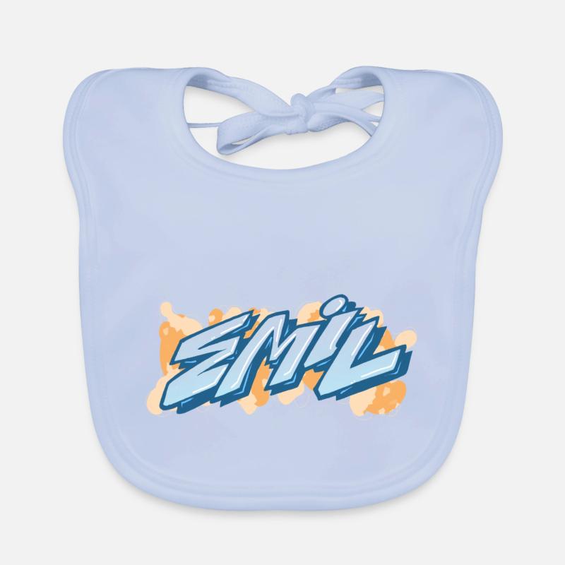 emil graffiti first name Organic Baby Bibs