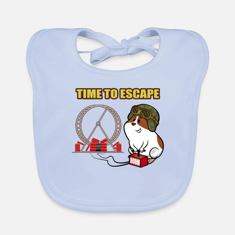 Süßer Hamster cooler Helm, Dynamit und Hamsterrad Baby Bio-Lätzchen